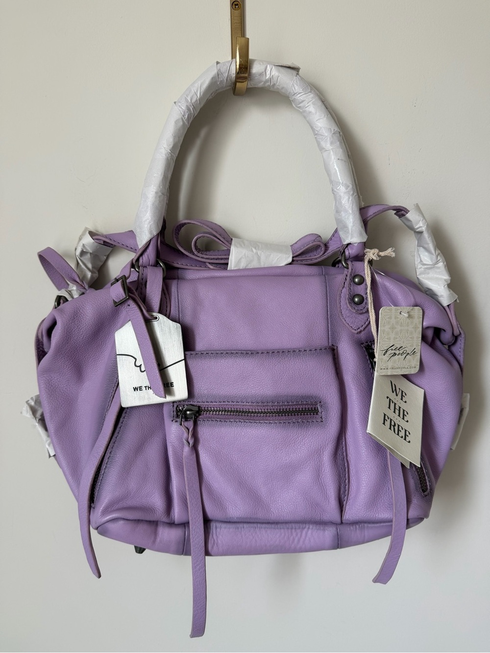 Free people baby Emerson lilac tote bag